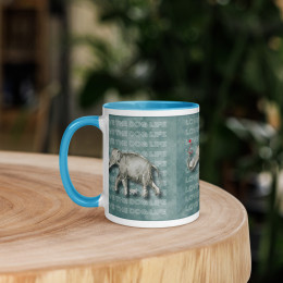 Mug with Color Inside Love the Dog Life Elephant